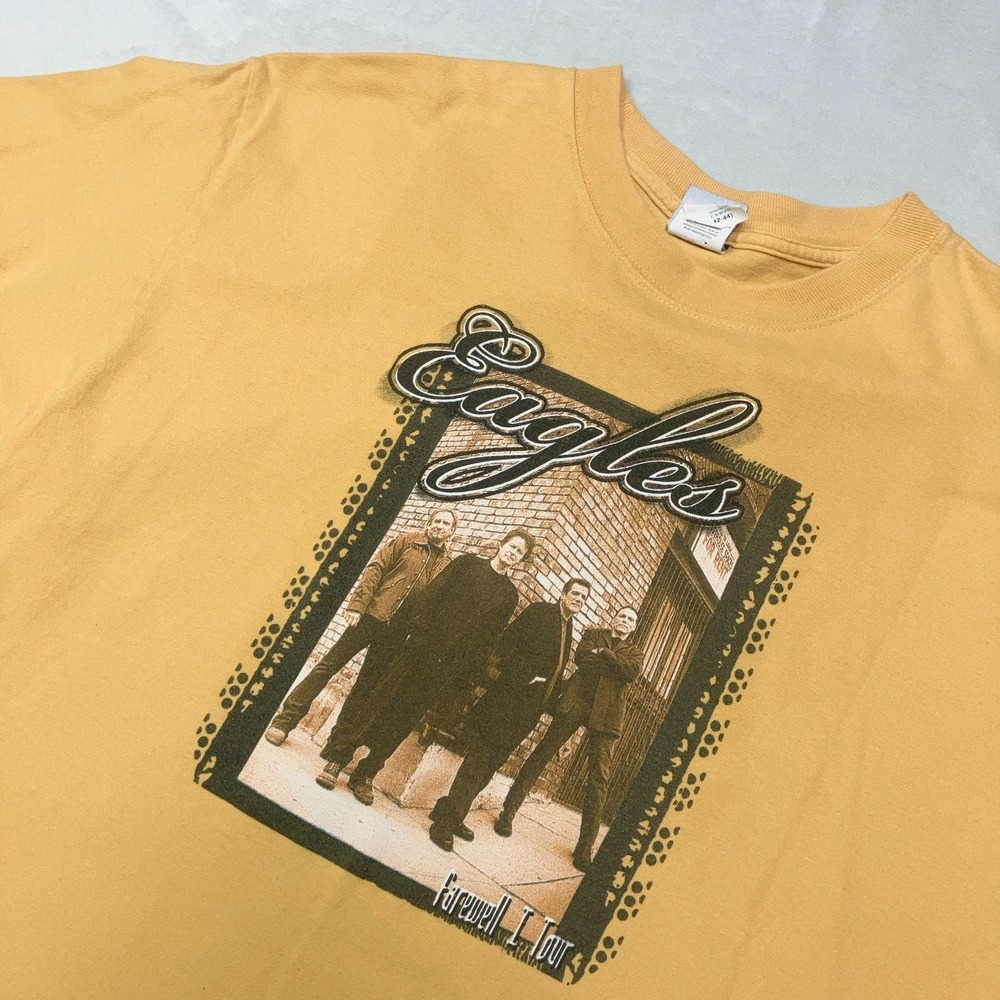 Vintage Eagles 2005 Farewell Tour T-Shirt Men's Large Yellow Band‎ Concert Merch